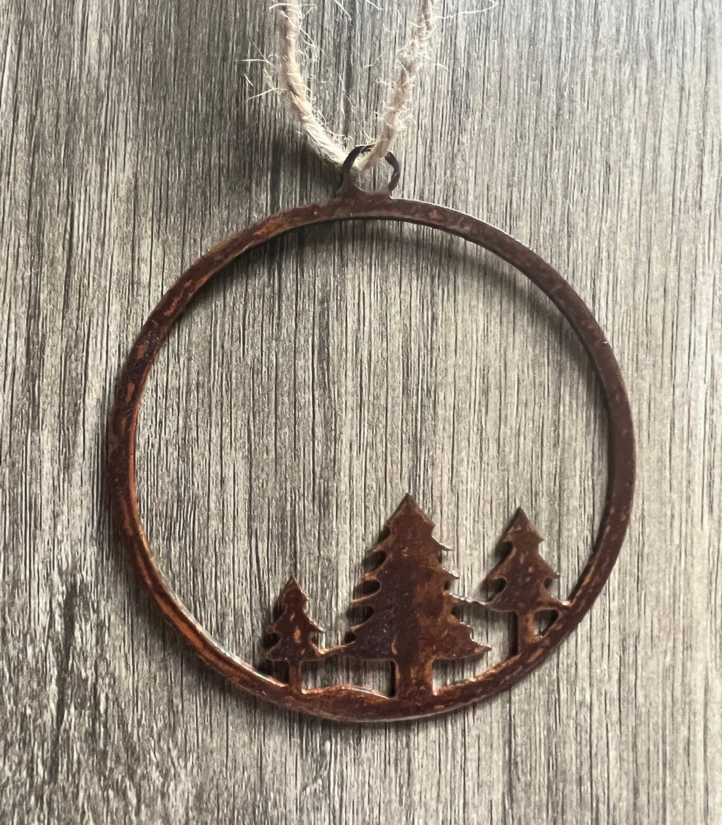 Steel Rust Patina Trees Ornament