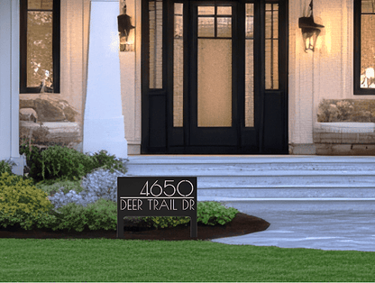 Personalized Custom Metal Address Yard Sign with Stakes - BENEC Designs