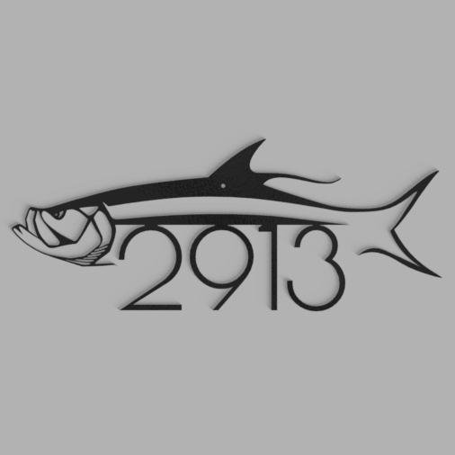 Tarpon Metal Address Sign: Coastal Charm for Your Home - BENEC Designs