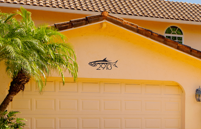 Tarpon Metal Address Sign: Coastal Charm for Your Home - BENEC Designs