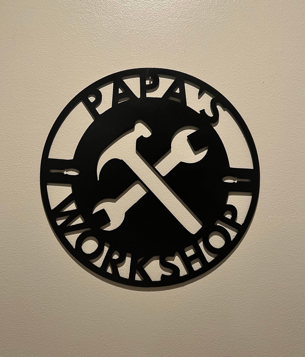 Black Steel Papa’s Workshop Sign - BENEC Designs