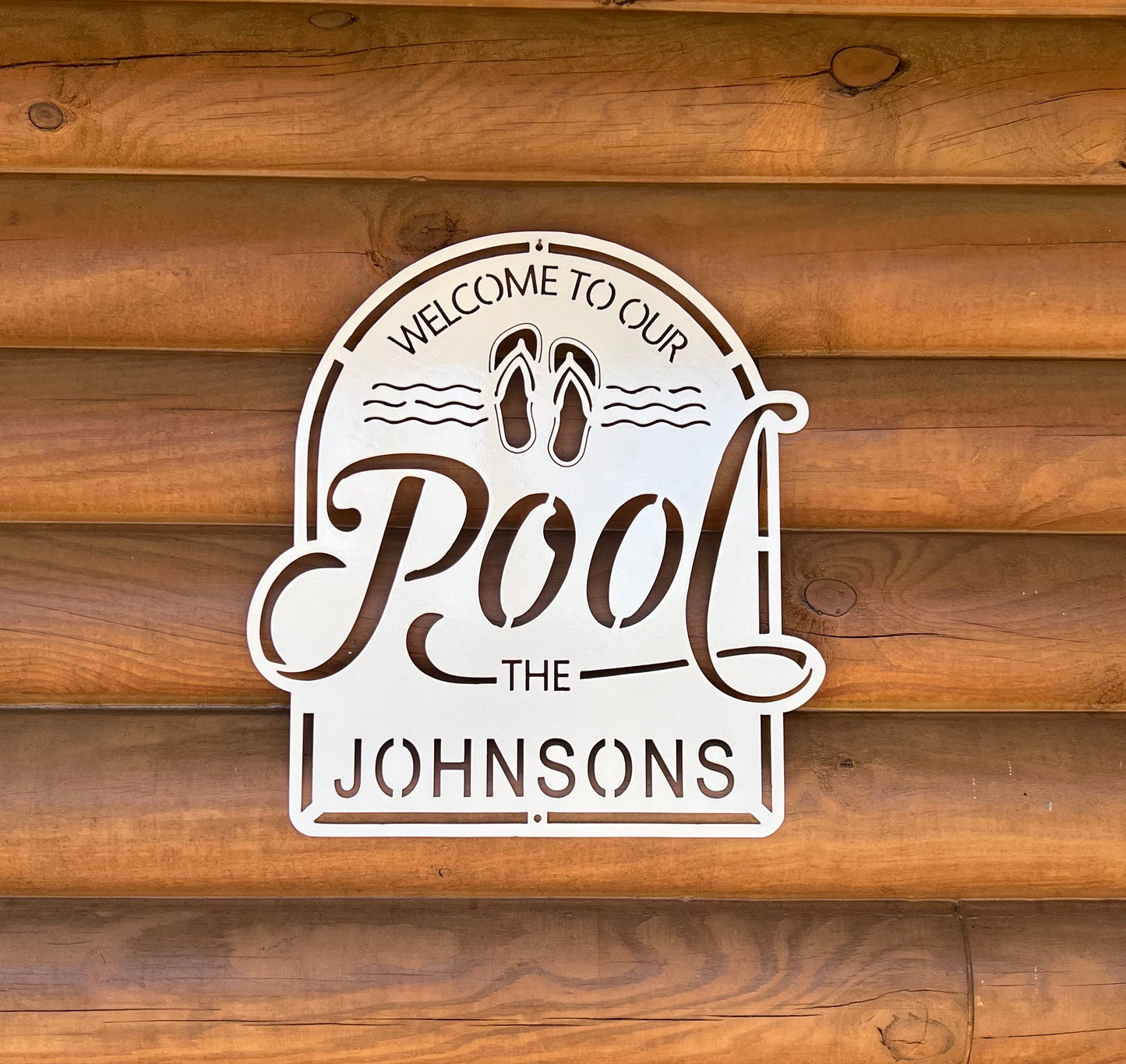 Personalized Welcome To Our Pool Steel Sign