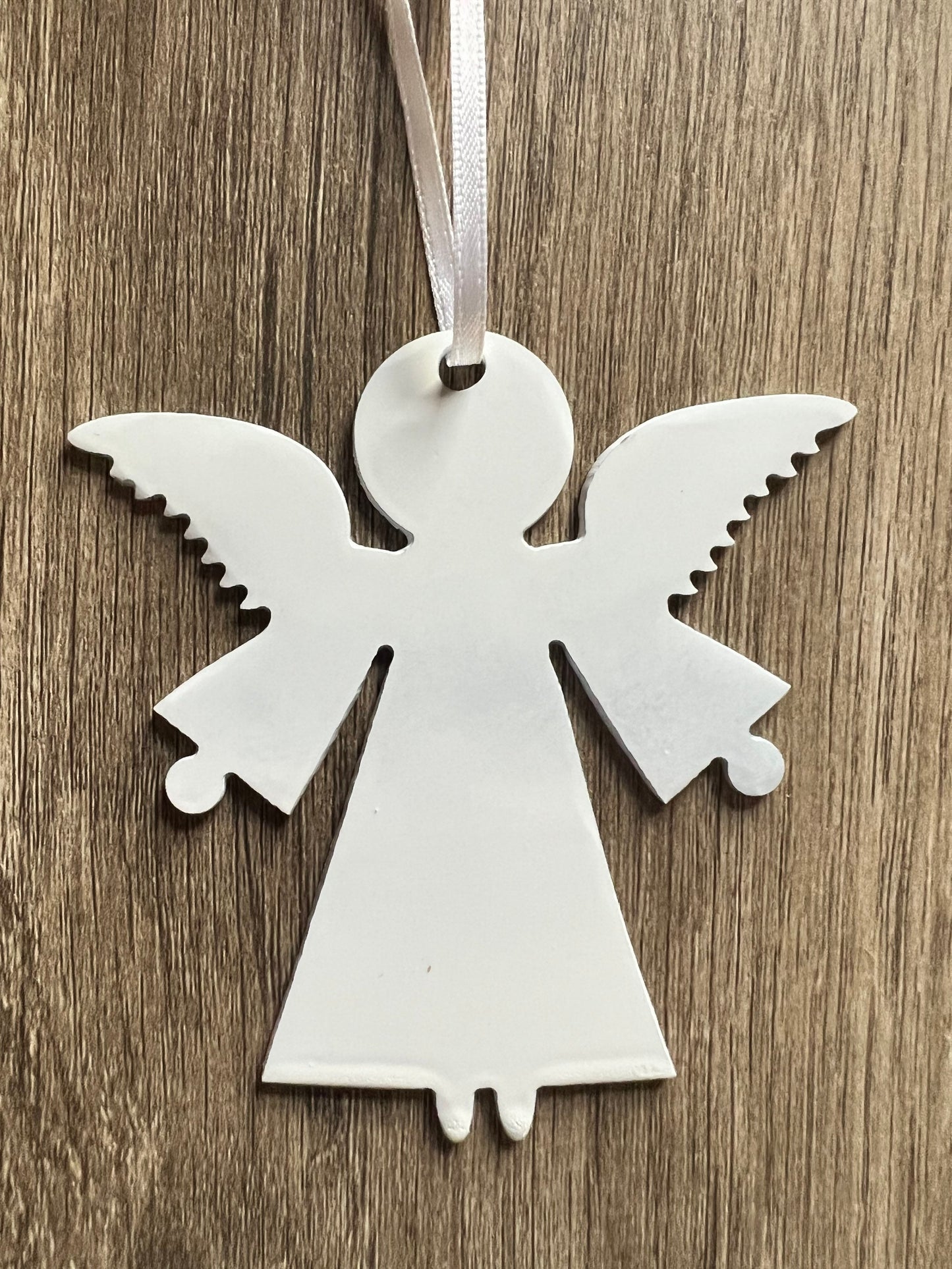 White Steel Angel Ornament