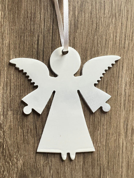 White Steel Angel Ornament