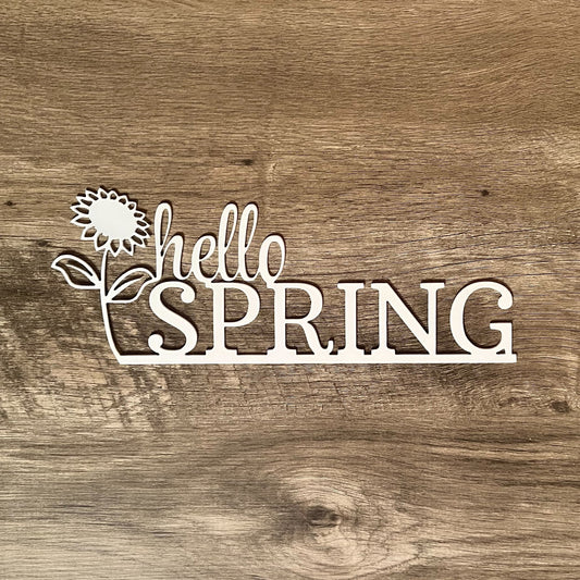 Weather-Resistant Hello Spring Metal Sign