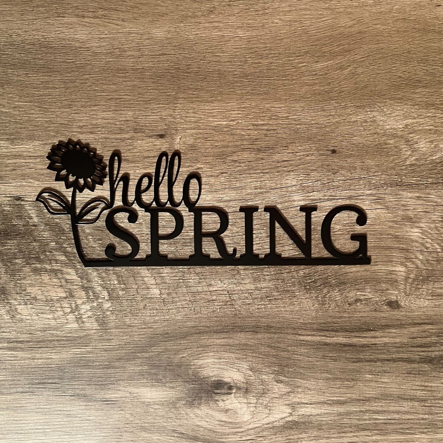 Weather-Resistant Hello Spring Metal Sign