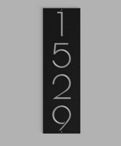 Handcrafted Vertical Metal Address Sign for a Personalized Home