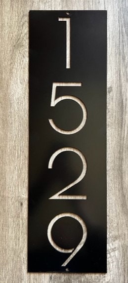Handcrafted Vertical Metal Address Sign for a Personalized Home