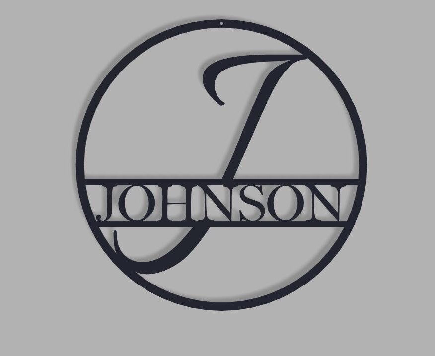 Monogram Metal Round Sign