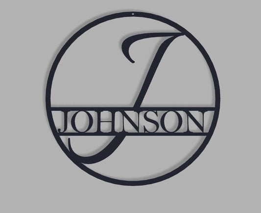 Monogram Metal Round Sign