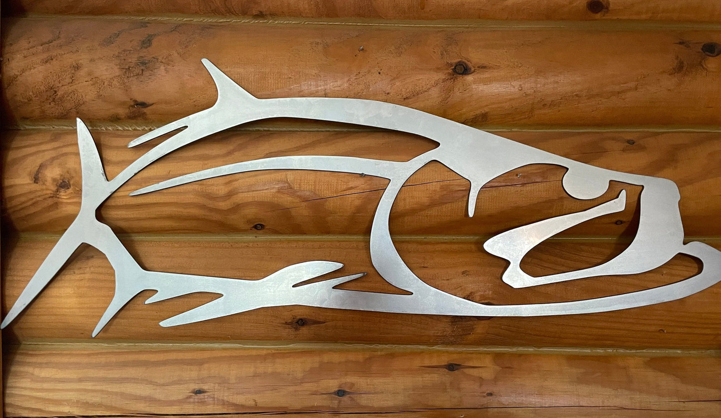 Tarpon Fish Metal Sign | Fish Wall Art | Outdoor Nautical Costal Sign