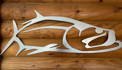 Tarpon Fish Metal Sign | Fish Wall Art | Outdoor Nautical Costal Sign