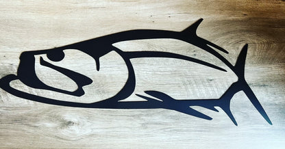 Tarpon Fish Metal Sign | Fish Wall Art | Outdoor Nautical Costal Sign