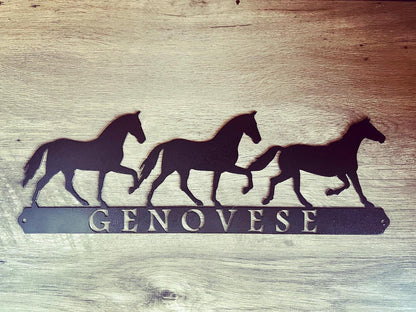 Personalized Custom Metal Horse Sign