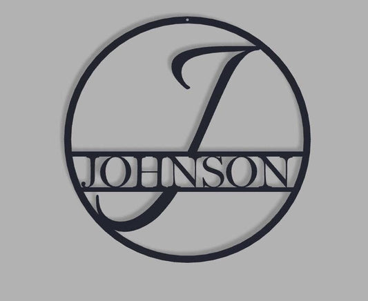 Monogram Metal Round Sign - BENEC Designs